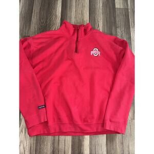 Jansport Ohio State Buckeyes Quarter Zip Sweater Red Large 23x25